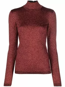 Stella McCartney топ с высоким воротником и длинными рукавами, красный