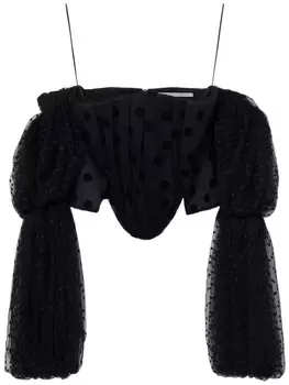 Stella McCartney топ в горох, черный