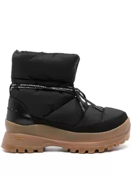 Stella McCartney Trace Puffy logo-print strap boots, черный