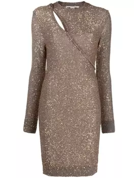 Stella McCartney трикотажное платье с пайетками, серый