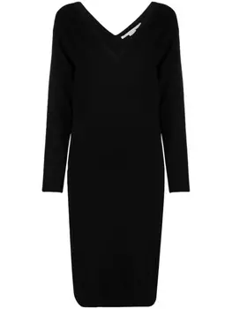 Stella McCartney трикотажное платье с V-образным вырезом, черный