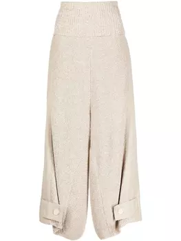 Stella McCartney трикотажные брюки широкого кроя, нейтральный цвет
