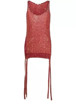 Stella McCartney трикотажный топ с пайетками, красный