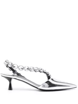 Stella McCartney туфли Iconic Crystal 50, серебристый