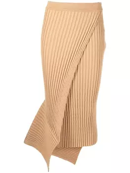Stella McCartney юбка асимметричного кроя, коричневый
