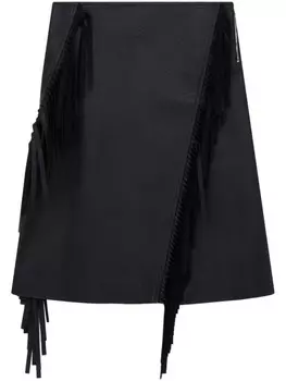 Stella McCartney юбка миди Altermat с бахромой, черный
