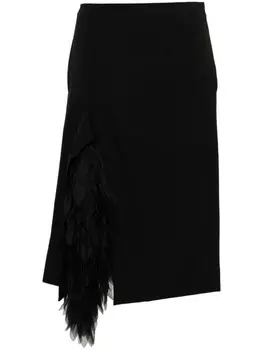 Stella McCartney юбка миди с аппликацией, черный