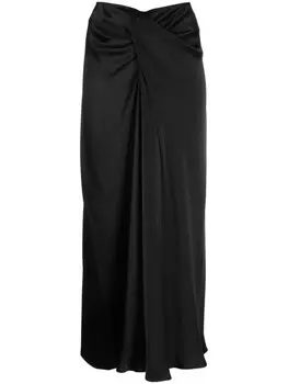Stella McCartney юбка миди с драпировкой, черный
