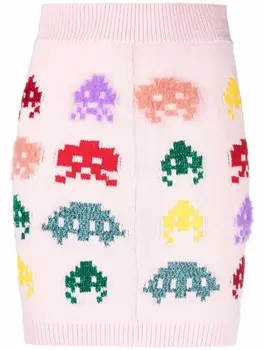 Stella McCartney юбка мини Alien вязки интарсия, розовый