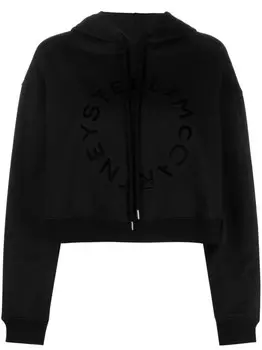 Stella McCartney укороченная толстовка с логотипом, черный
