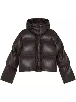 Stella McCartney укороченный пуховик, коричневый