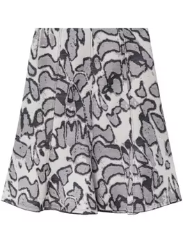 Stella McCartney жаккардовая юбка Abstract Moth, серый
