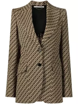Stella McCartney жаккардовый блейзер S-Wave, коричневый