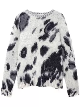 Stella McCartney жаккардовый джемпер Horse, белый
