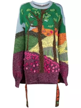 Stella McCartney жаккардовый джемпер Tree Of Life, зеленый