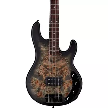 Sterling by Music Man StingRay Ray34 Берл Топ Палисандр Накладка на гриф Электрический бас Прозрачный черный атлас