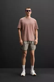 Стертая тренировочная футболка ZARA, бледно-розовый