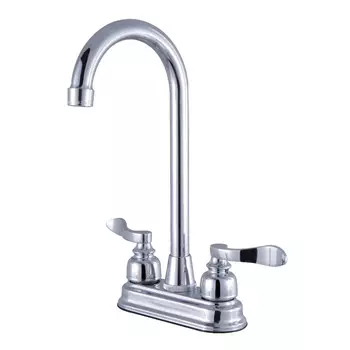 Стержневой кран Kingston Brass FB491NFL с высокой аркой по центру, polished chrome