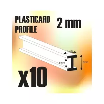 Стержни с двойным Т-образным профилем из АБС-пластиката — 2 мм, Sculpting & Terrain Supplies - Rods & Tubes (Green Stuff World)