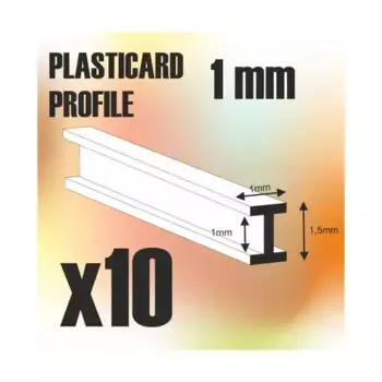 Стержни с двойным Т-образным профилем из АБС-пластика — 1 мм, Sculpting & Terrain Supplies - Rods & Tubes (Green Stuff World)