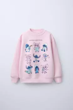 Стич и ангел disney толстовка ZARA, розовый