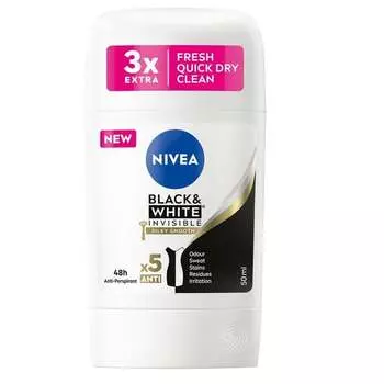 Стик-антиперспирант 50мл Nivea, Black&White Invisible Silky Smooth