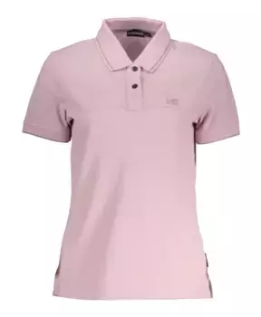 Стильная футболка поло с контрастными деталями Napapijri, розовый