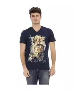 Стильная футболка с v образным вырезом Trussardi, синий