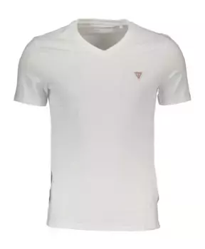 Стильная футболка с v образным вырезом и логотипом Guess, белый