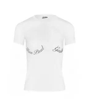 Стильная хлопковая детская футболка Jean Paul Gaultier, белый