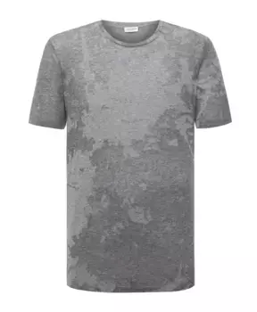 Стильная хлопковая футболка с логотипом Saint Laurent, серый