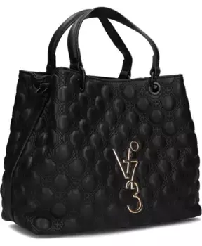 Стильная кожаная сумка шоппер V73, черный