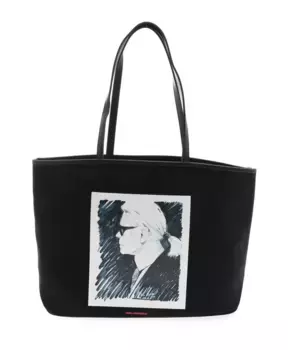 Стильная легендарная сумка тоут Karl Lagerfeld, черный