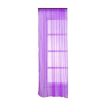 Стильная однотонная тюлевая пряжа, оконная занавеска, занавеска для спальни, гостиной, украшение-серый Stuttg, фиолетовый