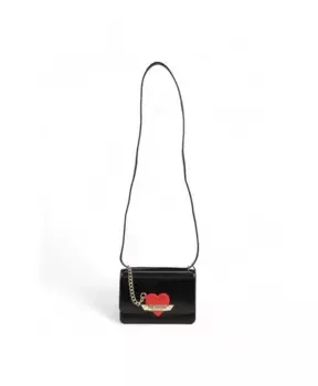 Стильная полиэтиленовая женская сумка из коллекции. Love Moschino, черный