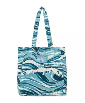 Стильная сумка-шоппер с принтом. Maison Kitsun, синий