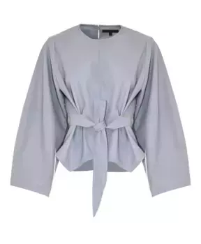 Стильная свободная блузка с поясом в тон. Kocca, серый