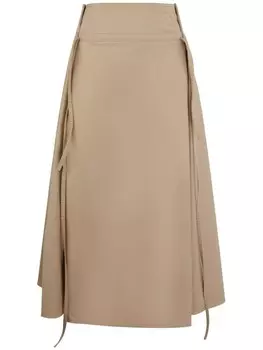 Стильная юбка-миди Ribbon Ports 1961, нейтральный цвет