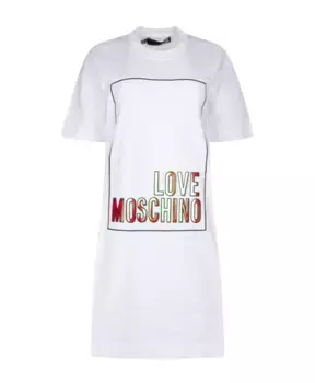Стильное платье абито Love Moschino, белый