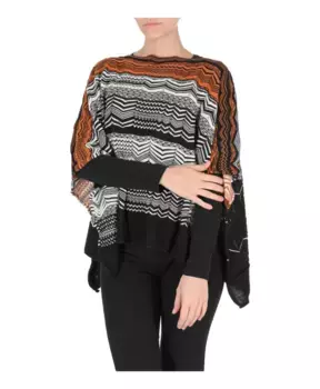 Стильное пончо из смесовой шерсти Missoni, мультиколор