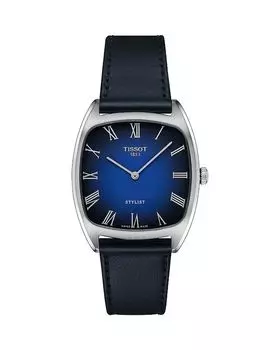 Стильные часы, 32 мм Tissot, синий