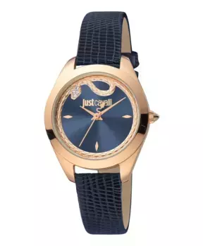 Стильные кожаные наручные часы. Just Cavalli, синий