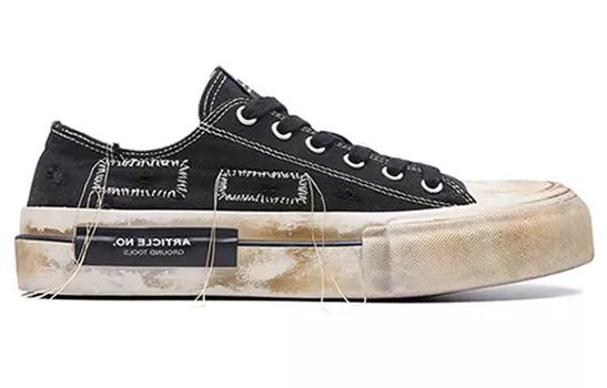 Стильные кроссовки для скейтбординга унисекс с низким верхом черного/белого цвета Article No.