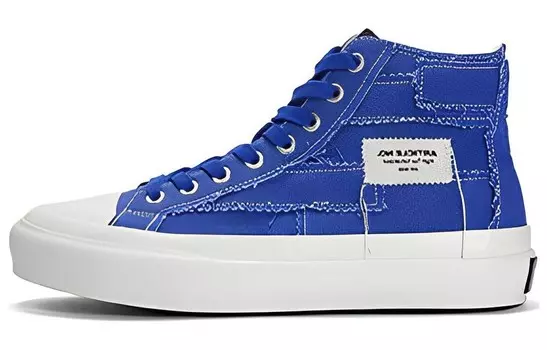Стильные кроссовки для скейтбординга унисекс с высоким верхом синего цвета Article No.