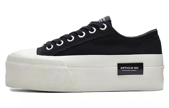 Стильные кроссовки для скейтбординга унисекс с низким верхом черного цвета Article No.