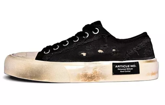 Стильные кроссовки для скейтбординга унисекс с низким верхом черного цвета Article No.