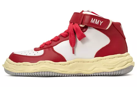 Стильные кроссовки для скейтбординга унисекс с высоким верхом белого/красного цвета Mihara Yasuhiro