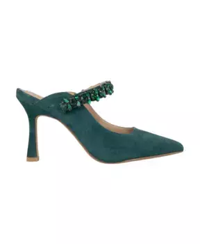 Стильные мюли со стразами. Alma En Pena, зеленый