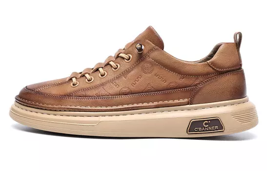 Стильные мужские кеды для скейтбординга с низким верхом цвета хаки C°Banner