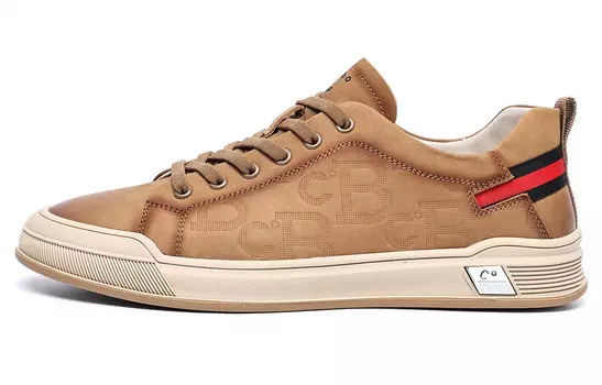 Стильные мужские кеды для скейтбординга с низким верхом цвета хаки C°Banner